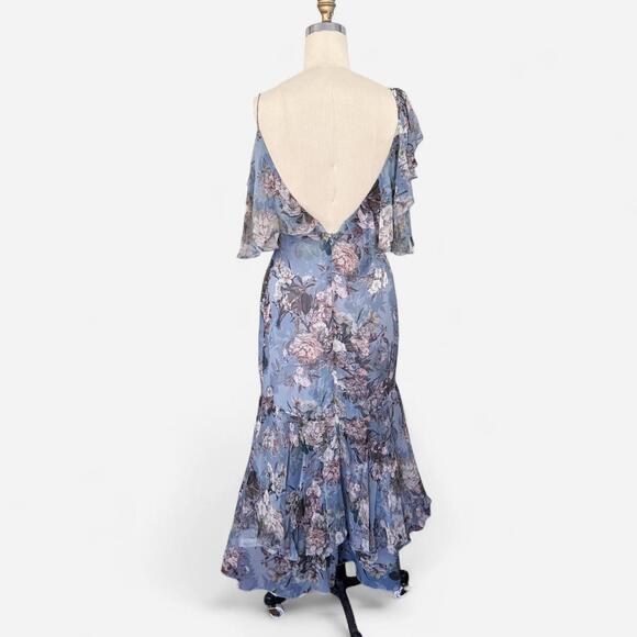 Nicholas Arielle Floral Wrap Maxi Dress in Blue - Picture 7 of 8